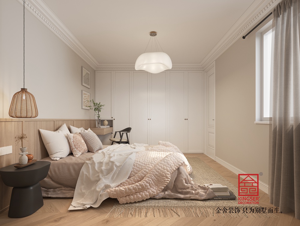 兰德华庭108平米现代美式风格装修-卧室