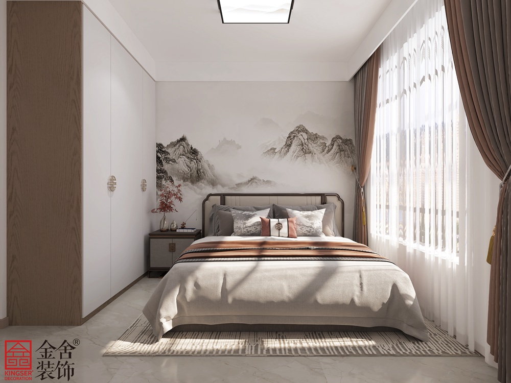 燕云城127平米现代中式风格装修-卧室